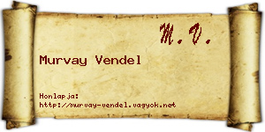 Murvay Vendel névjegykártya